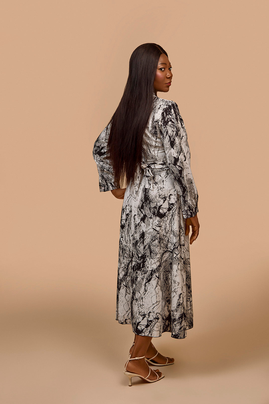 Marble Grace Midi Dress