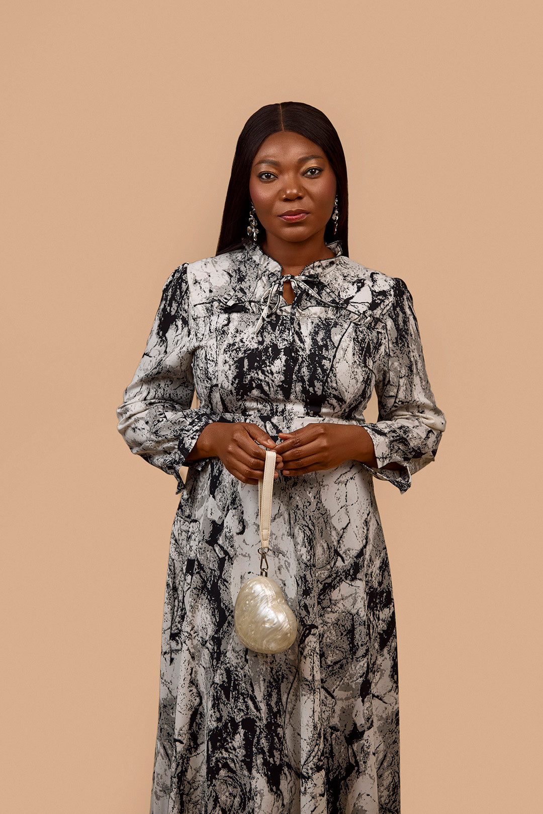 Marble Grace Midi Dress