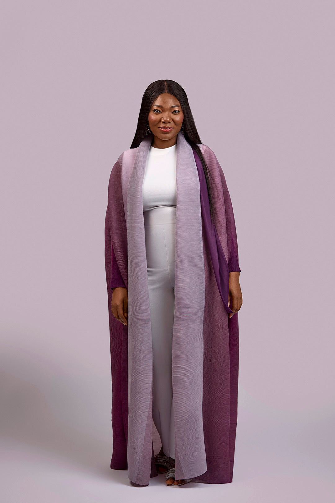 Plum Majesty Miyake Open Dress