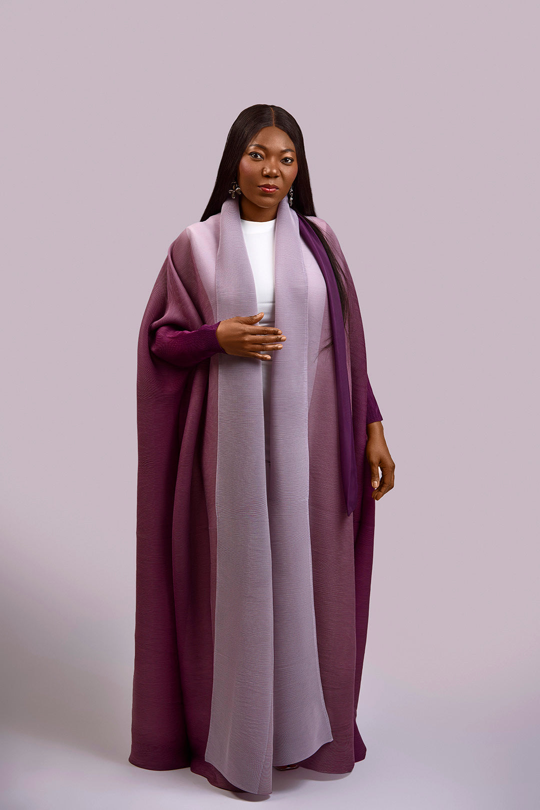 Plum Majesty Miyake Open Dress